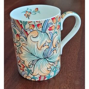 Royal Worcester Golden Lily Mug Floral Multicolor Fine Porcelain 4.5in